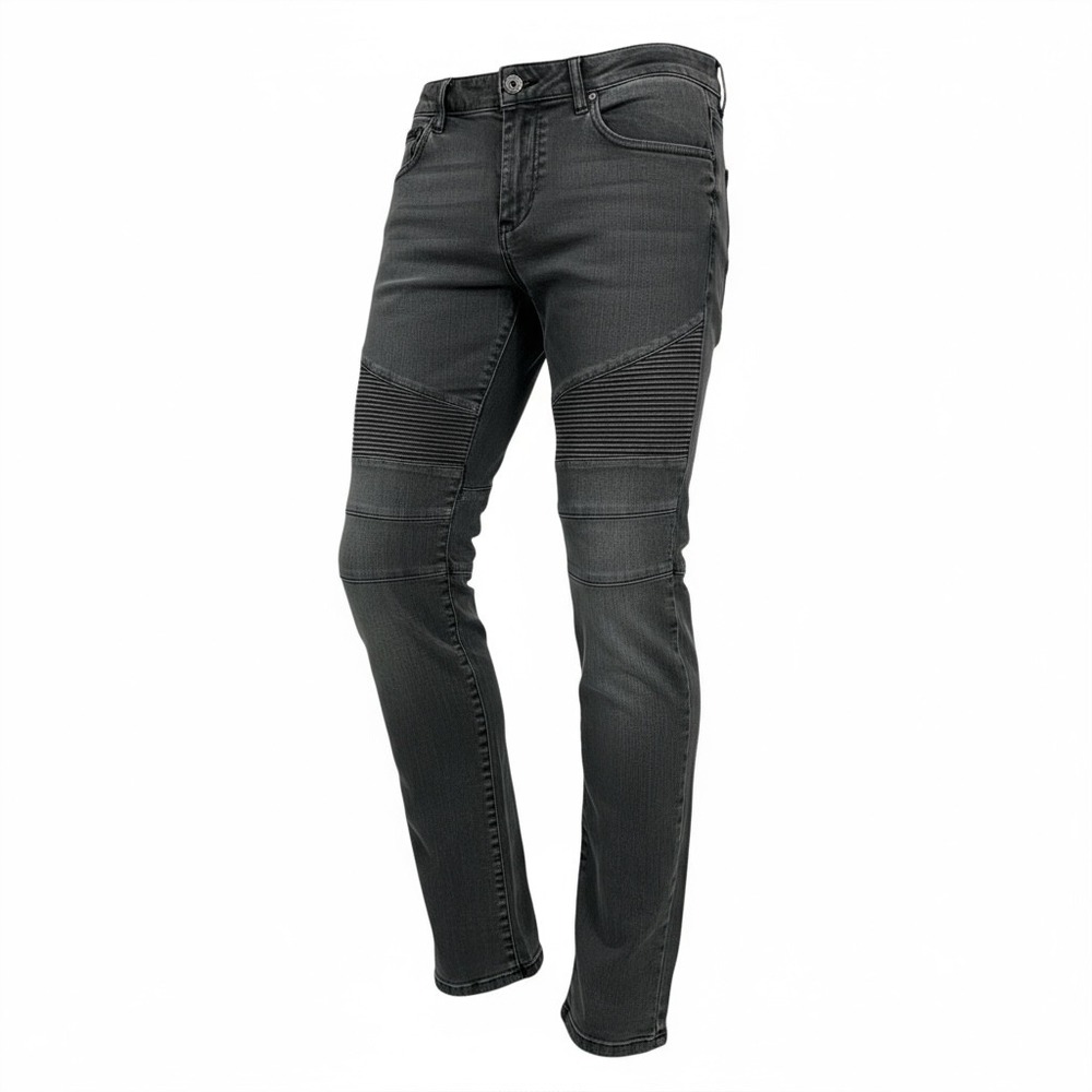 Rogue Moto Biker Jeans Size‎ 30 Gray Wash Slim Fit Ribbed Detail Denim Pants